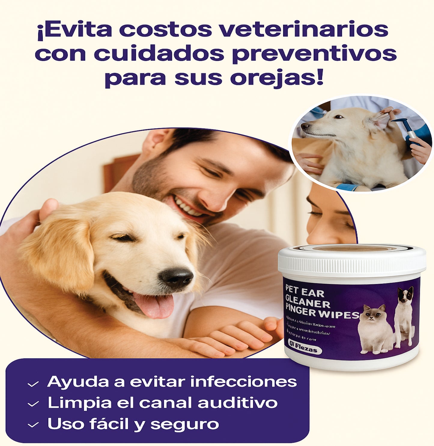 Kit de Toallitas Húmedas Dedales y Bálsamo para nariz y patitas